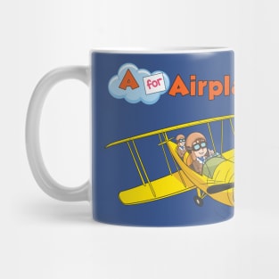 A for Airplane | Biplane Kids Teeshirt | Toddler Birthday Gift Mug